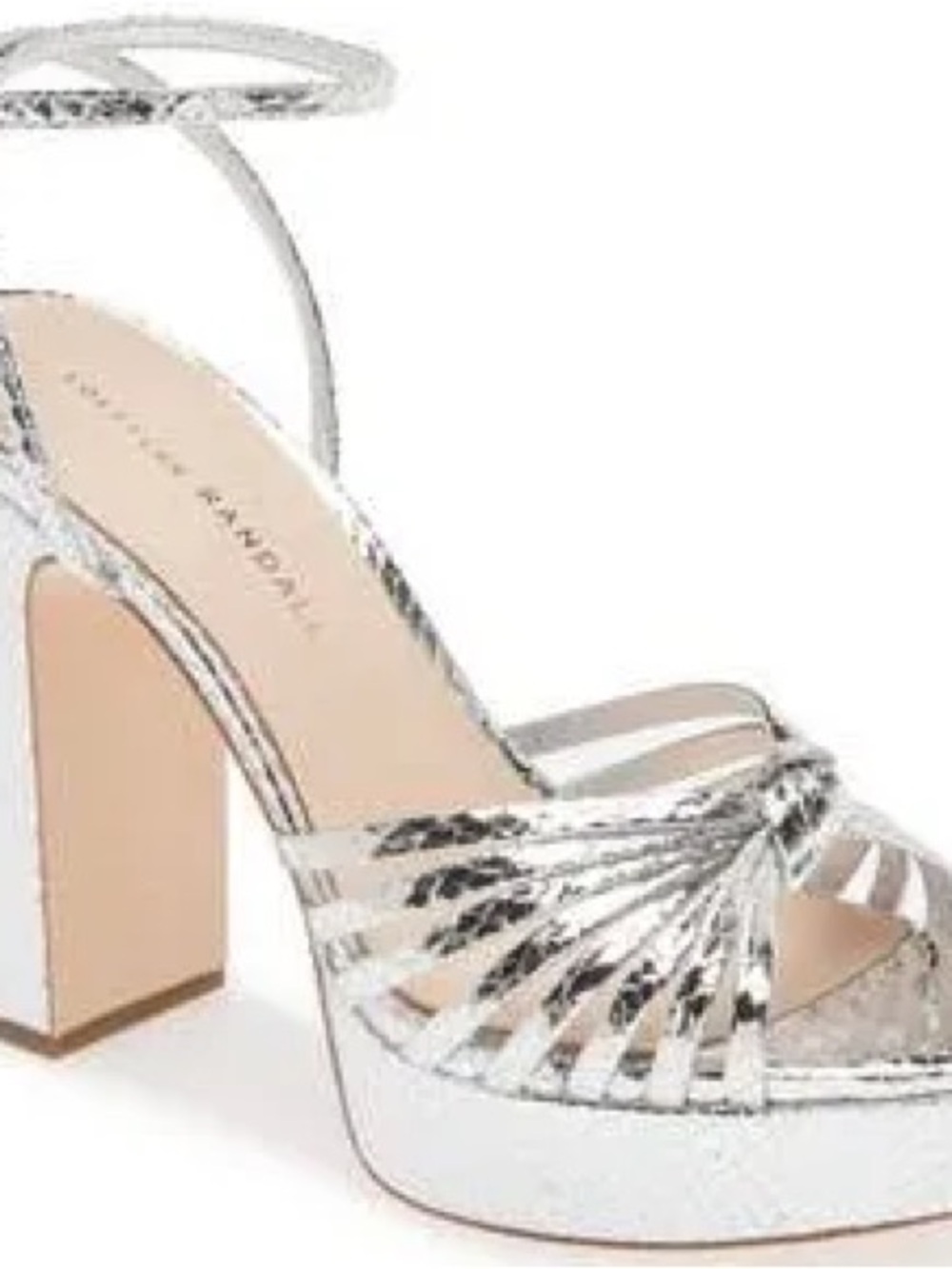 Loeffler Randall Silver Metallic Rivka Platform Block Heels
